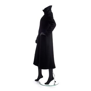 GUCCI, a black cashmere blend coat.