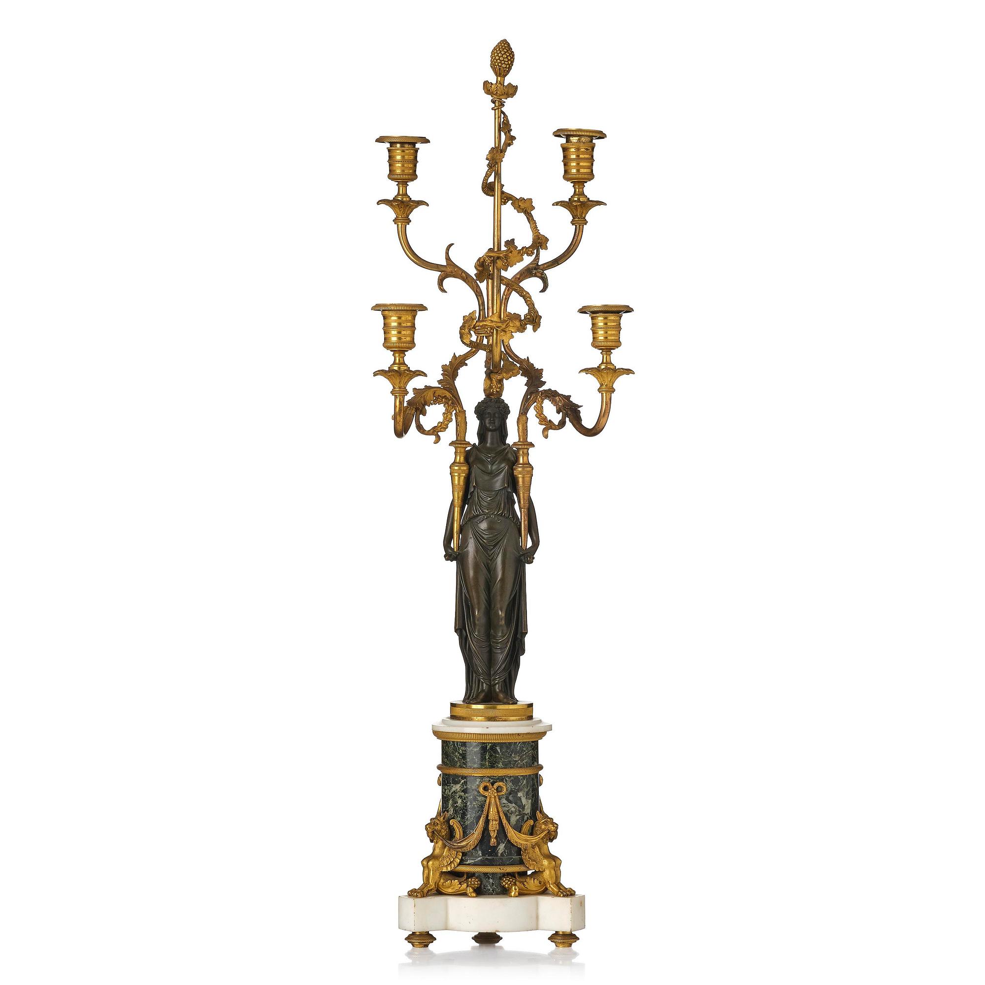 Kandelaber, för fyra ljus, Parisarbete, François Rémonds art, 1700-talets slut, Louis XVI.