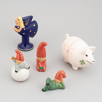 Lisa Larson, four stoneware figurines, K-studion, Gustavsberg.