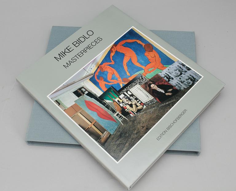 MIKE BIDLO, konstbok, "Masterpieces", 1989, de luxe edition, signerad och numrerad 17/110.