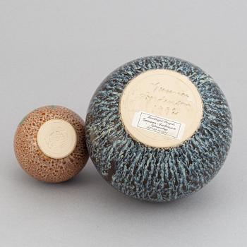 A set of seven stoneware vases, including Bertil Lundgren, Rörstrand, Klase Keramik, Gunnar Anderson and  Yngve Blixt.