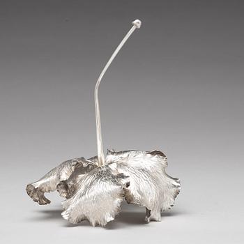 Kristian Nilsson, a sterling perfume flacon in the shape of an orchid, Stockholm 1981.