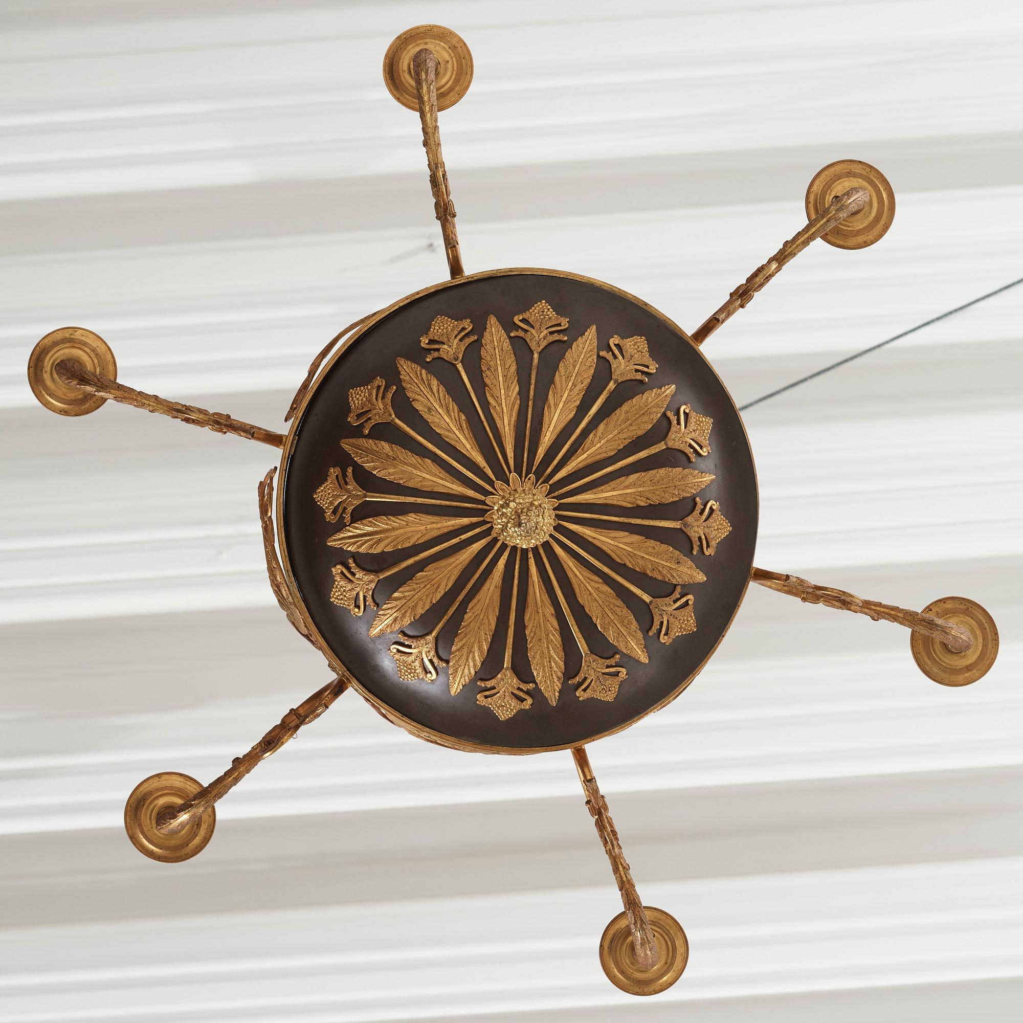 Ampel, för sex ljus, Sverige, 1800-talets första hälft, Empire.