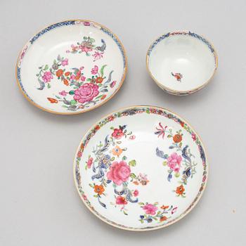 A set with four cups with stands and small dishes, Qing dynasty, Qianlong (1736-95).