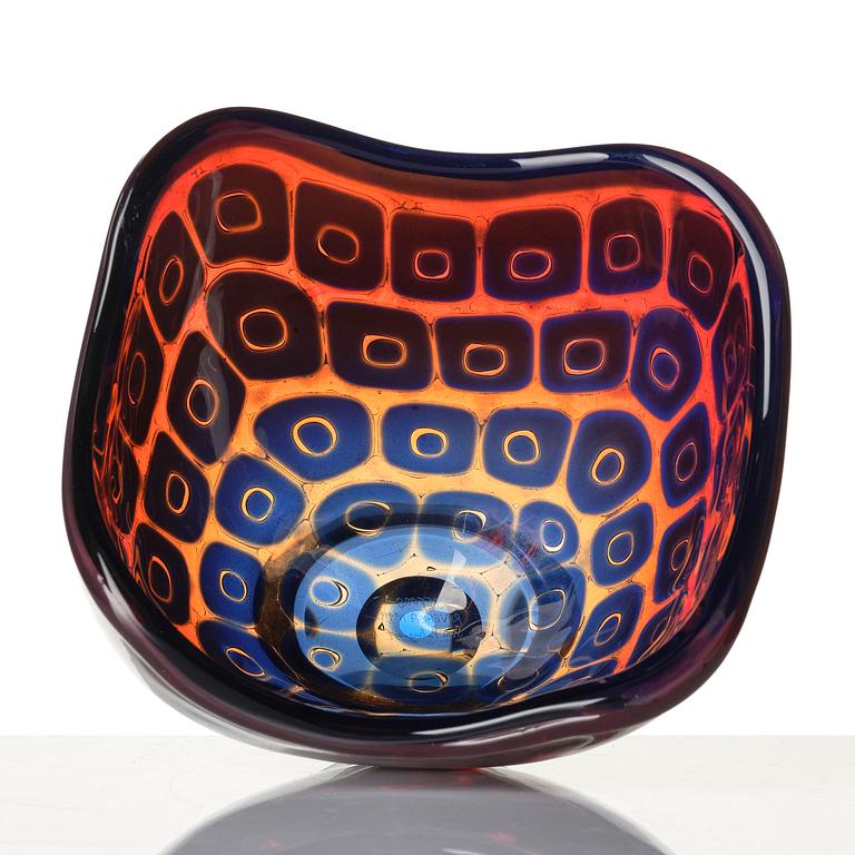 Sven Palmqvist, a "double" ravenna glass bowl, Orrefors 1956, no 999.