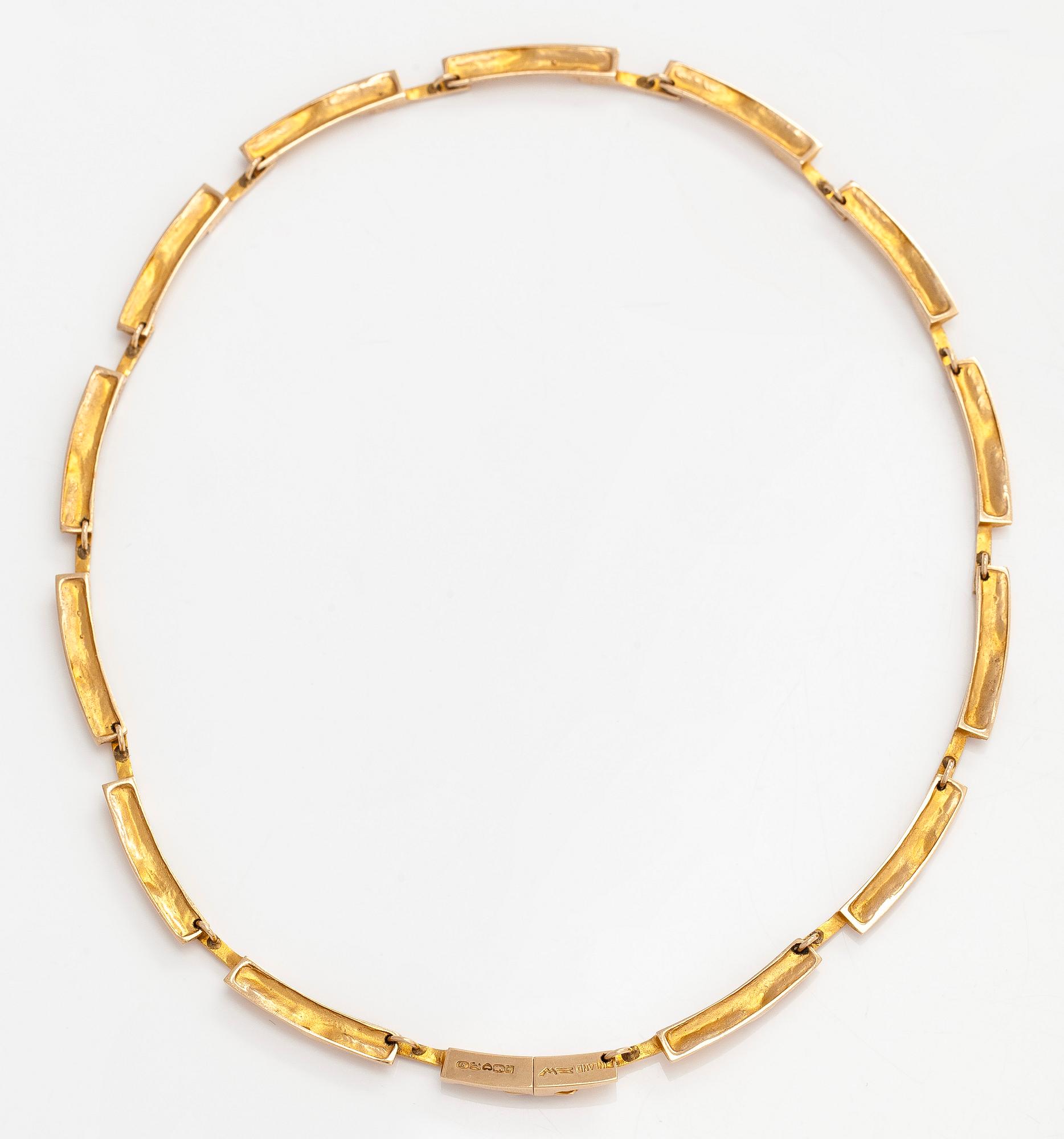 Björn Weckström, kaulakoru, "Tundra", 14K kultaa. Lapponia 1970.