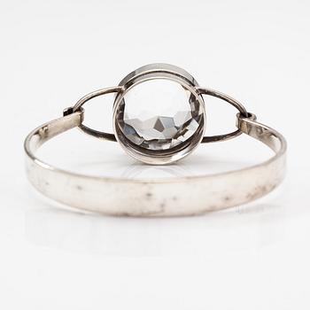 A silver ring and bracelet with rock crystals. Granit, Helsinki 1967.