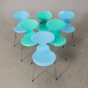 Arne Jacobsen, chairs 6 pcs, "Ant", Fritz Hansen, 1993.