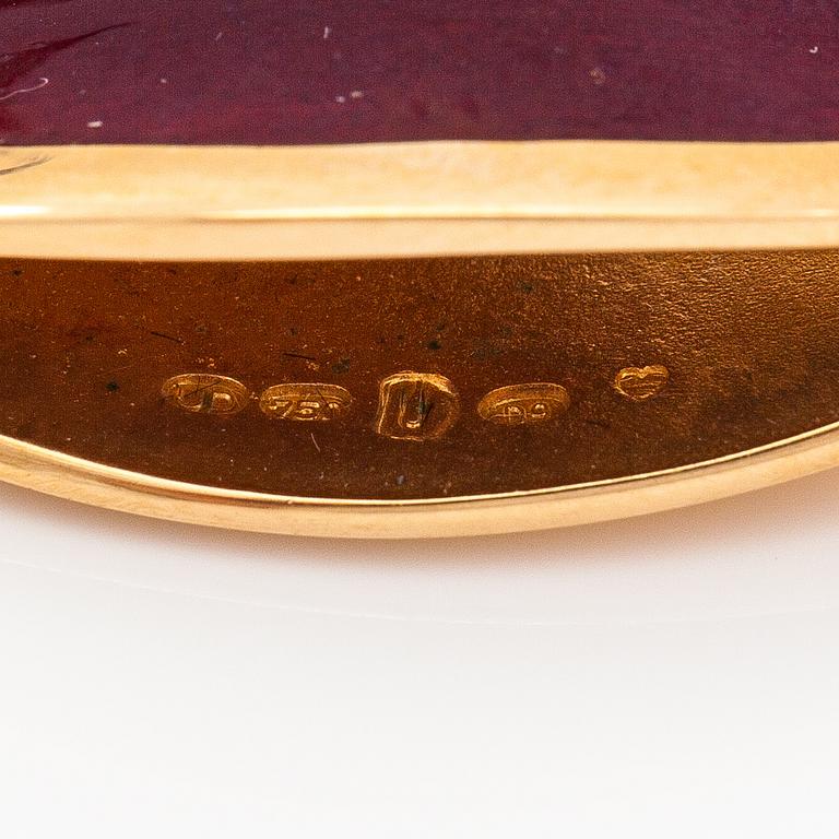 Pia Westerberg, An 18K gold and enamel pendant "Swan". Union Design, Helsinki 2005.