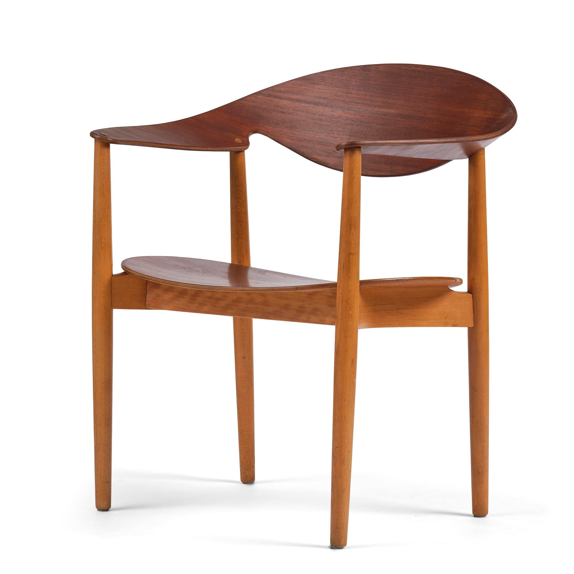 Ejner Larsen & Aksel Bender Madsen, a "Metropolitan" chair, Fritz Hansen, Denmark, 1950s.