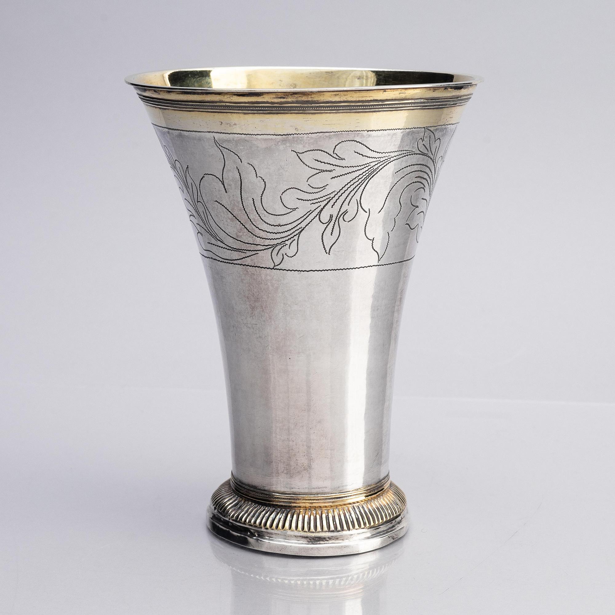 A parcel-gilt silver beaker, mark of Peter Ohlin, Karlskrona, Sweden, 1798.