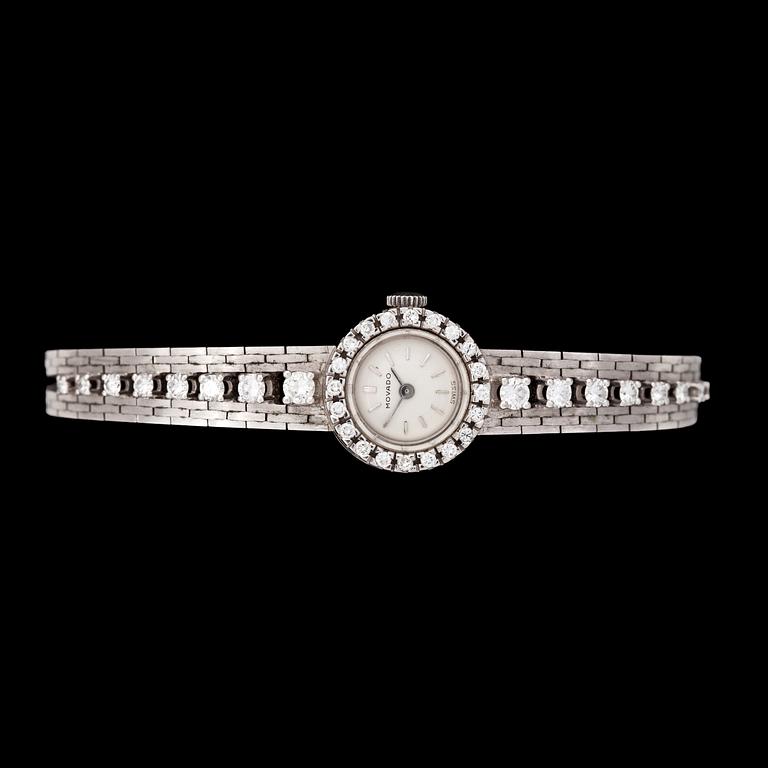 LADIES WRIST WATCH, Movado, brilliant cut diamonds, tot. app. 1 ct.