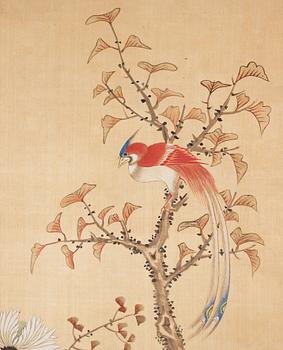 A Chinese hanging scroll, ink and colour on paper, 20th century, provenance Estrid Ericson.