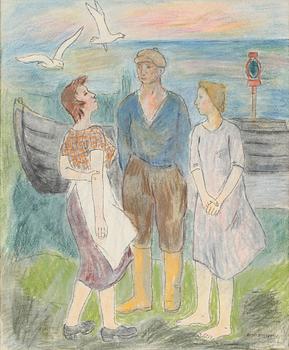 BIRGER LJUNGQUIST, pastell, sign.