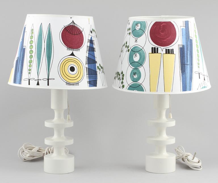 BORDSLAMPOR, ett par, "Flens", Uno och Östen Kristiansson, Luxus, 1960-tal.