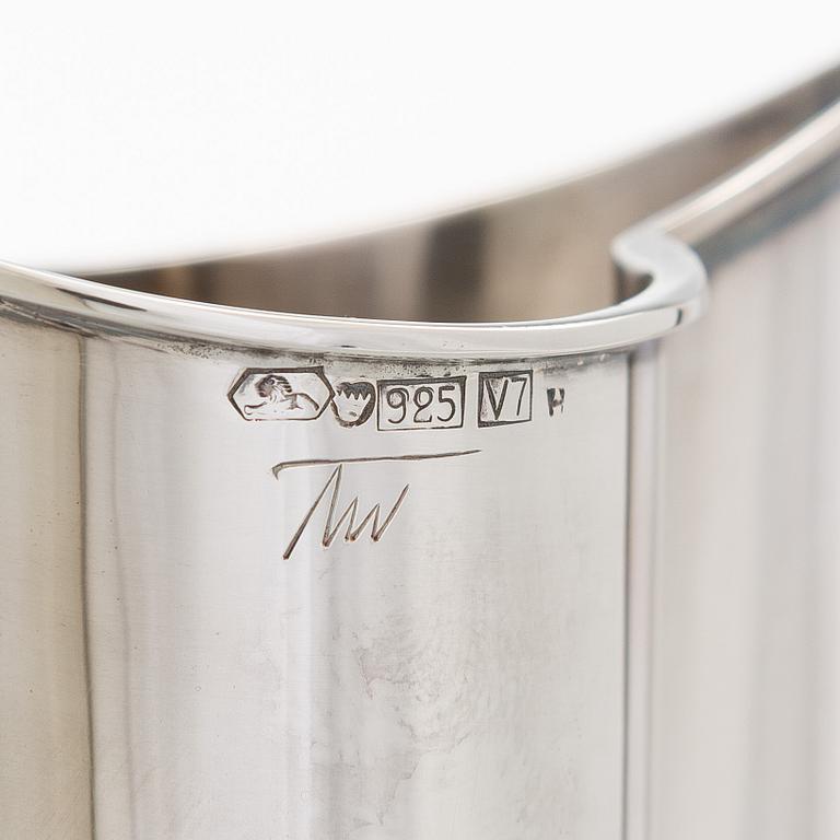 Tapio Wirkkala, vas, sterlingsilver och palisander, TW 228, "Liekki" (Flamma), Kultakeskus, Tavastehus.