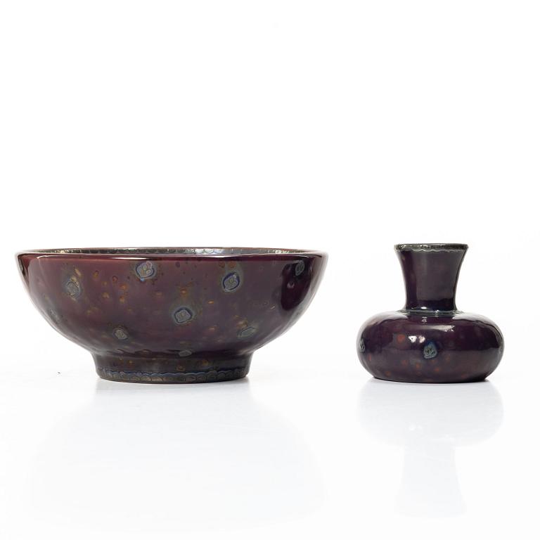 Wilhelm Kåge, An 'Argenta' bowl and vase, Gustavsberg.