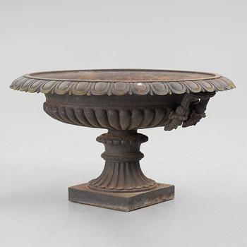 A Swedish 19th century cast iron garden urn by J & C G Bolinder, Stockholm.