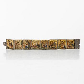 A silver and mother-of-pearl bracelet, Persia, circa 1900.