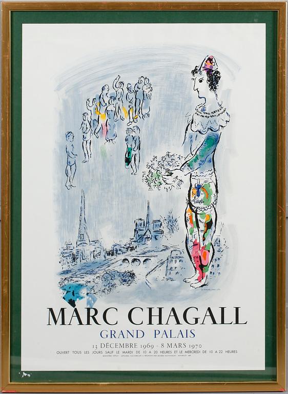 MARC CHAGALL, efter, affisch, 1970.