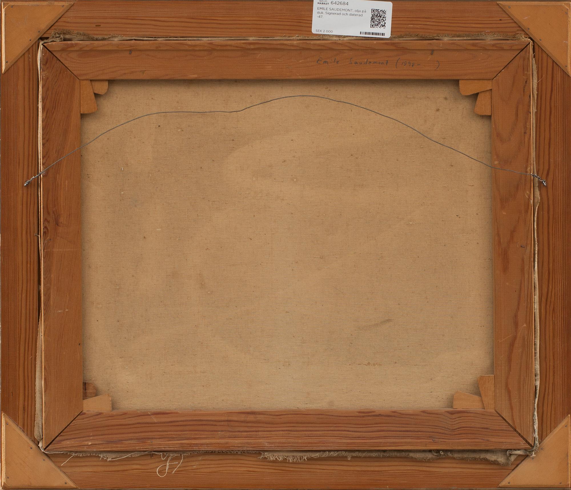EMILE SAUDEMONT, olja på duk. Signerad och daterad -47.