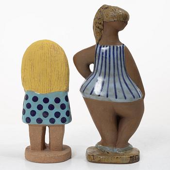 Lisa Larson, Two figurines, stoneware, Gustavsberg.