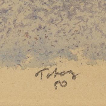 Mark Tobey, monotype on paper, signed and dated 1950.