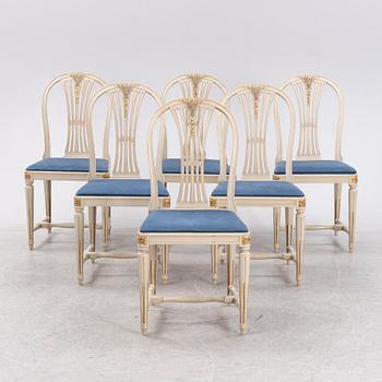 Six gustavian style 'Axet' chairs, Bodafors, Sweden, second half of the 20th century.