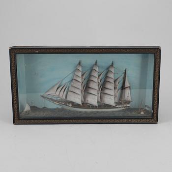 FARTYGSDIORAMA, troligen sent 1800-tal.