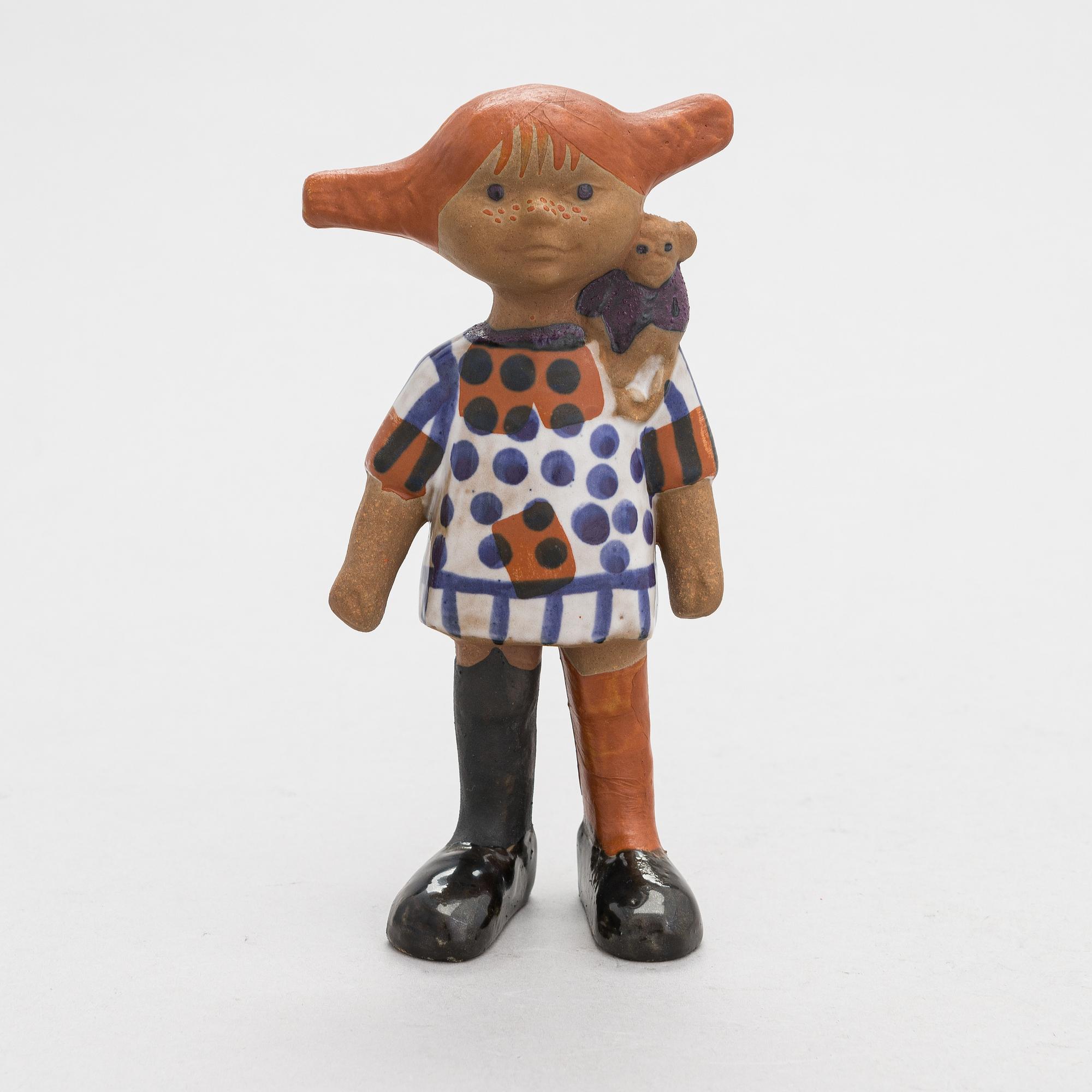 Lisa Larson, figurin, stengods, "Pippi Långstrump", Gustavsberg.