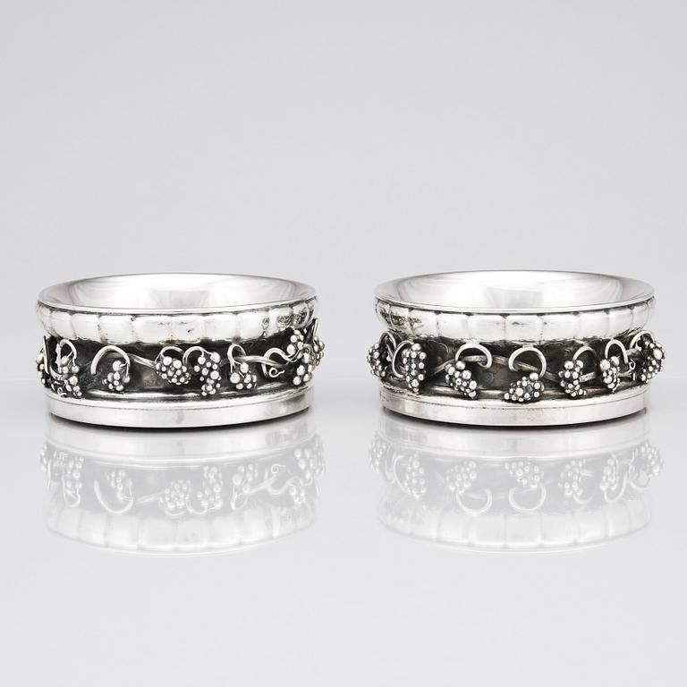 Georg Jensen, a pair of 830/1000 silver coasters, Copenhagen ca 1915-1919.