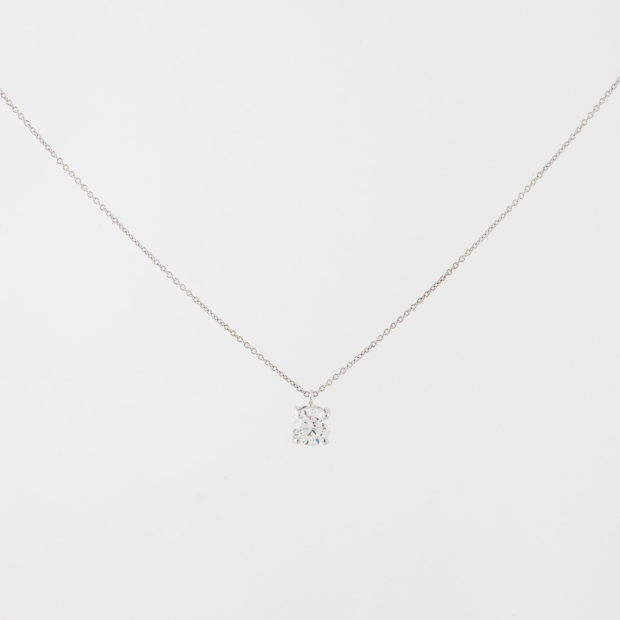 COLLIER, med briljantslipad diamant ca 1.00 ct.