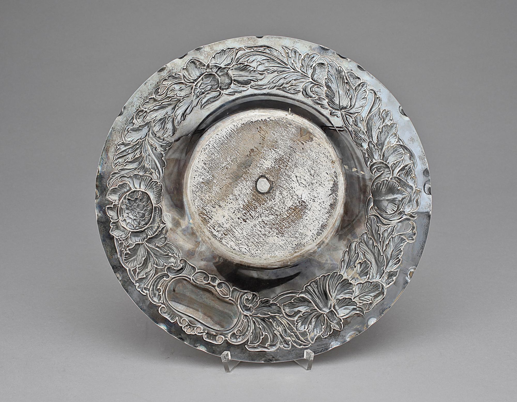 TALLRIK, silver, GAB, Stockholm, 1944. Totalvikt 435 g.