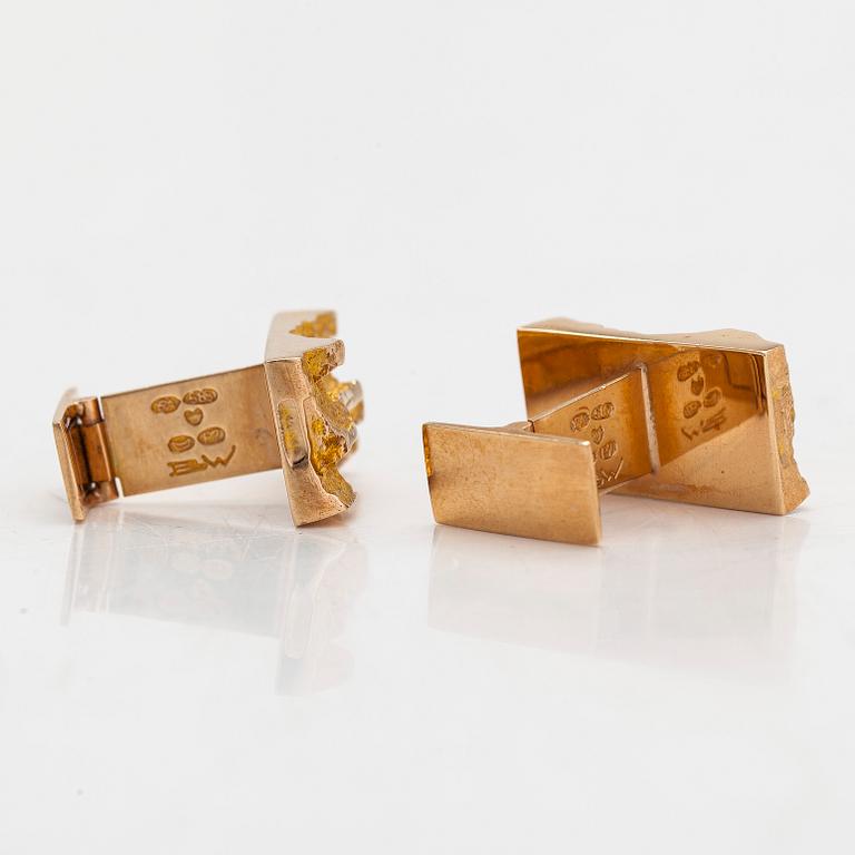 Björn Weckström, a pair of 14K gold 'Kultaraanu' cufflinks for Lapponia 1968.
