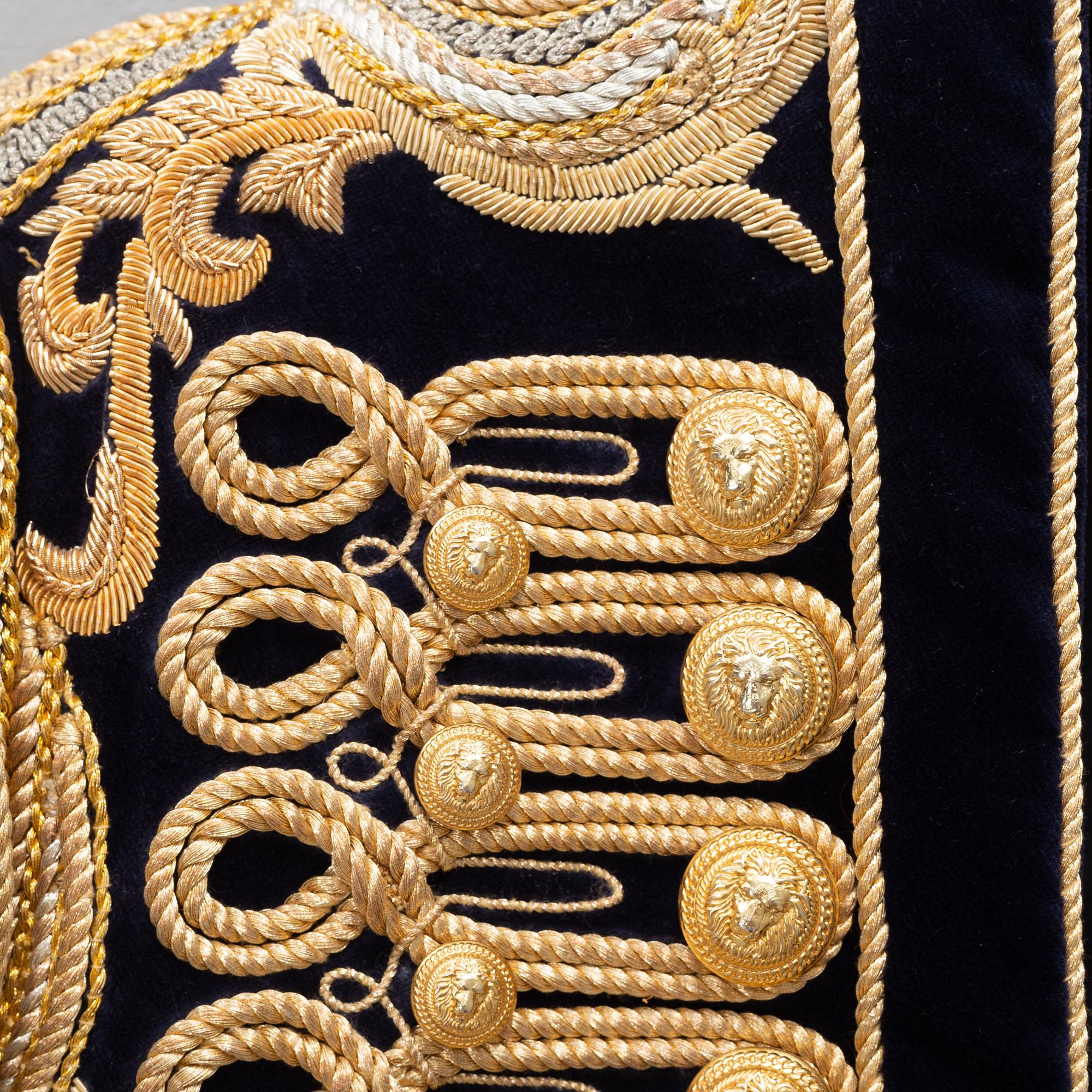 Balmain, a highly decorated velvet jacket, French size 48.