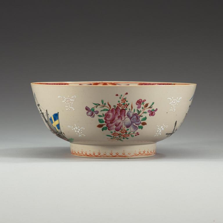 BÅLSKÅL, kompaniporslin. Qing dynastin, Qianlong (1736-95).