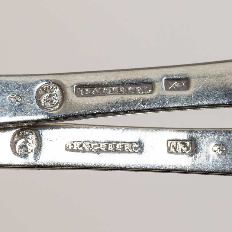 Nine Swedish silver spoons, early 19th century.