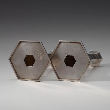 Wiwen Nilsson, ljusstakar, ett par, Lund 1975, sterling.
