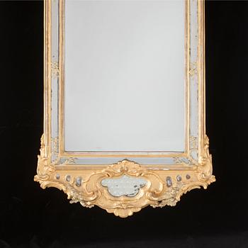 A Swedish Rococo mirror dated 1771.