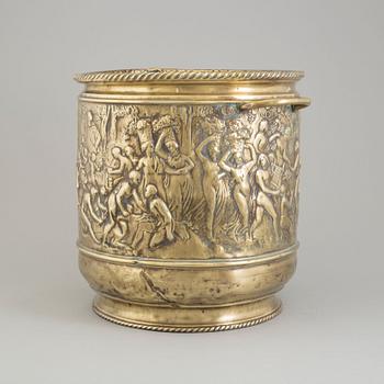 a 18th century brass flower pot.