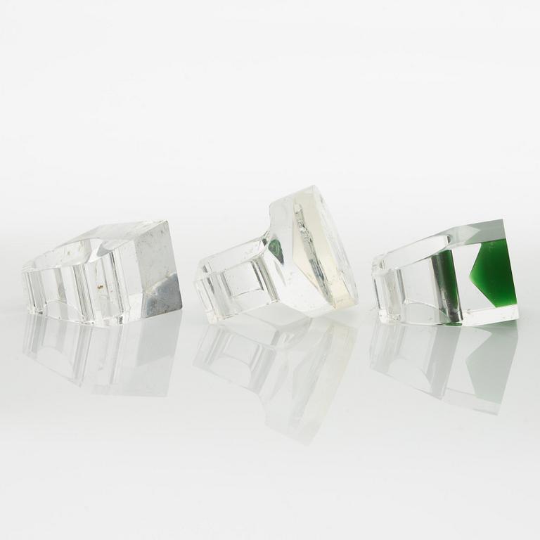 Siv Lagerström, three rings, acrylic plastic. 1970s.