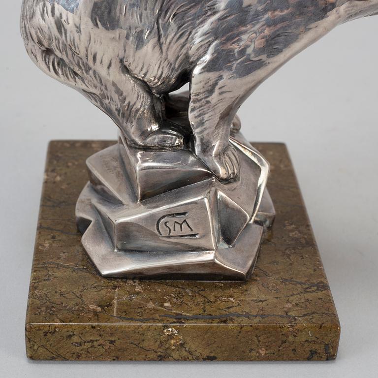 CHARLES SVEJSTRUP MADSEN, a silver plated sculpture, signed.