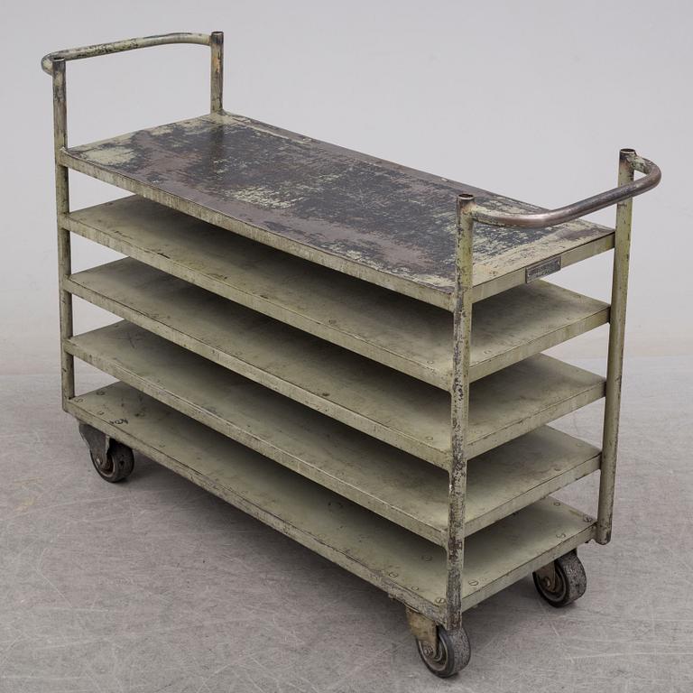 An industrial steel trolley from AB Wilh. Sonesson & Co, Malmö, mid 20th Century.