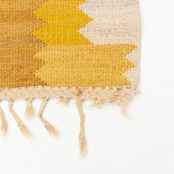 Barbro Nilsson, a carpet, "Nejlikan gul", flat weave, ca 334,5 x 279 cm, signed AB MMF BN.