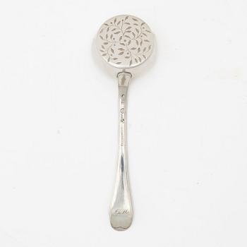 A silver sugar spoon, mark of Johan Wasserman, Lindesberg, Sweden 1785.