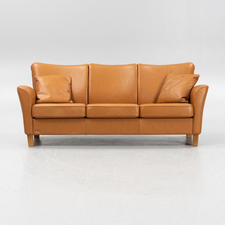 A 'Fia' leather upholstered sofa from Brunstad, 21st Century.