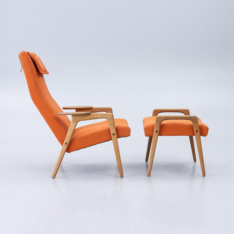 Yngve Ekström, Armchair with footstool, "Ruster", Swedese, 1950s/60s.