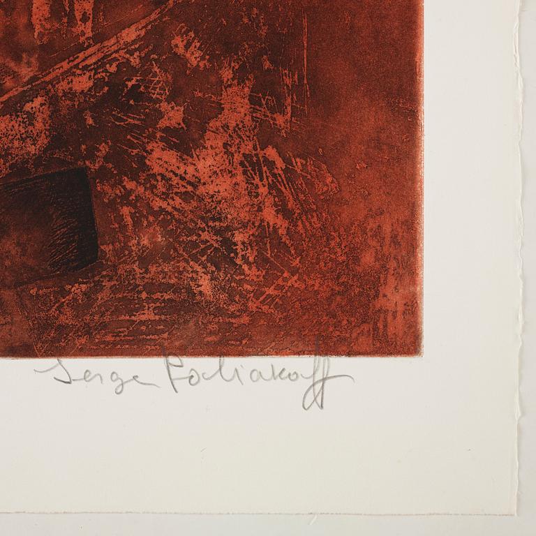 Serge Poliakoff, "Composition brune et rouge".