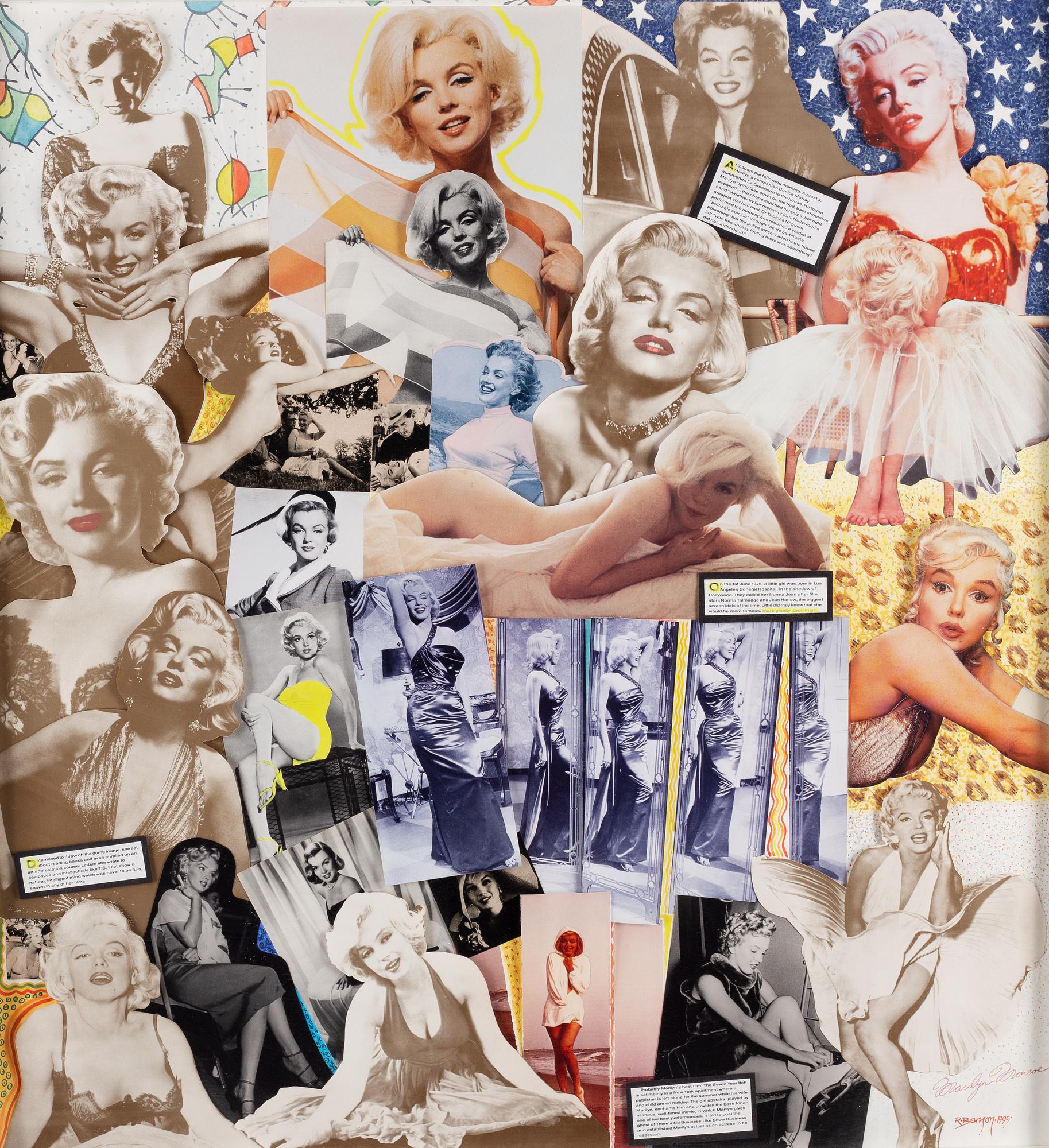 Robert Benson, akvarell och collage, signerad och daterad 1995.