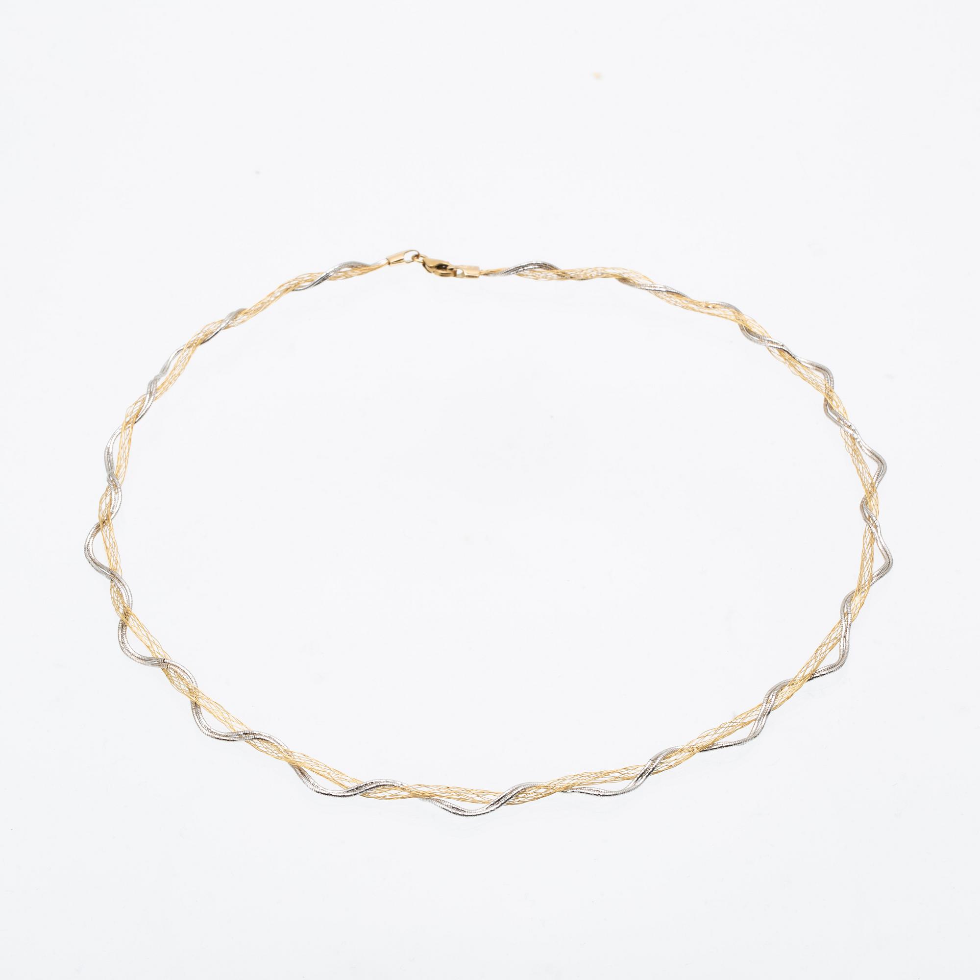 An 18K white and red gold necklace.